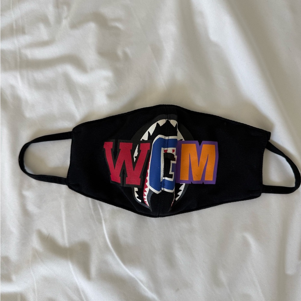 Bape Black Face Mask with Red, Blue, and Purple Accents